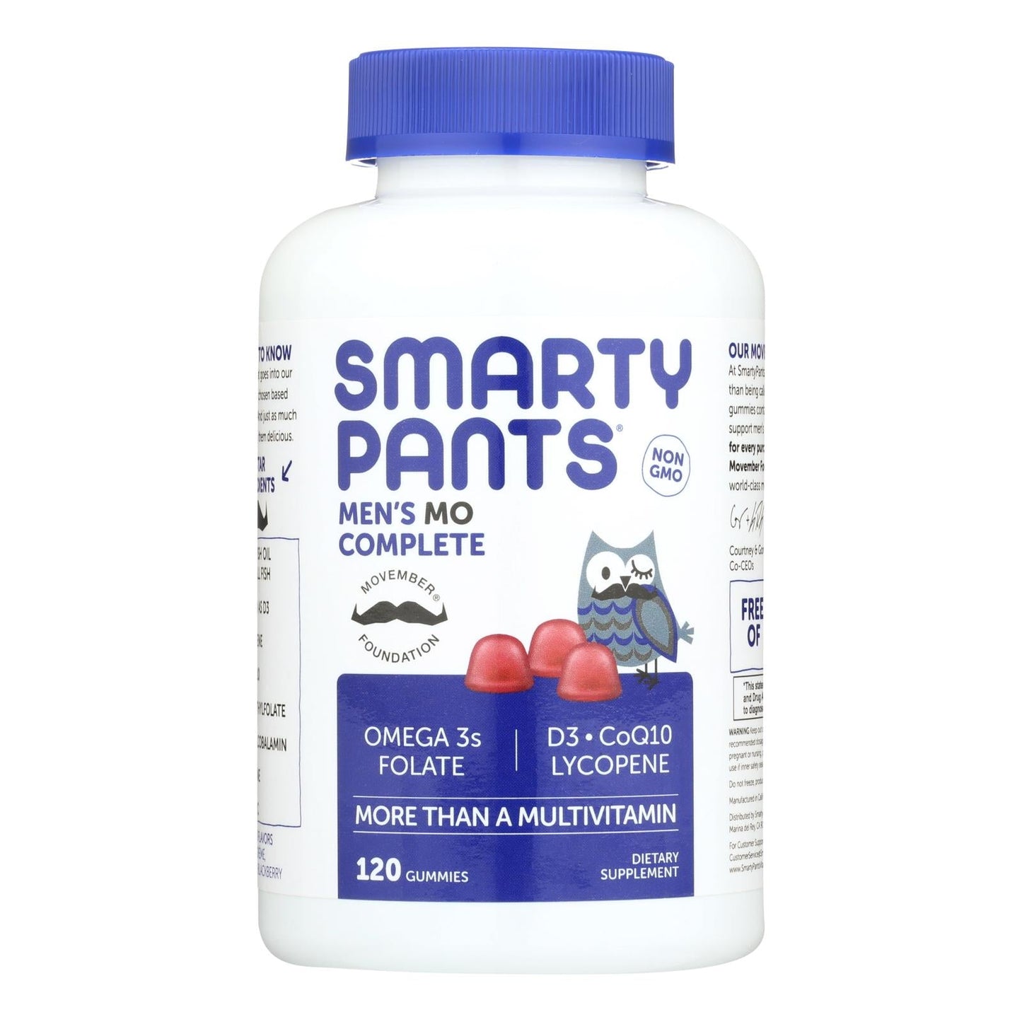 Smartypants Men's Complete Daily Gummy Multivitamin, 120 Count