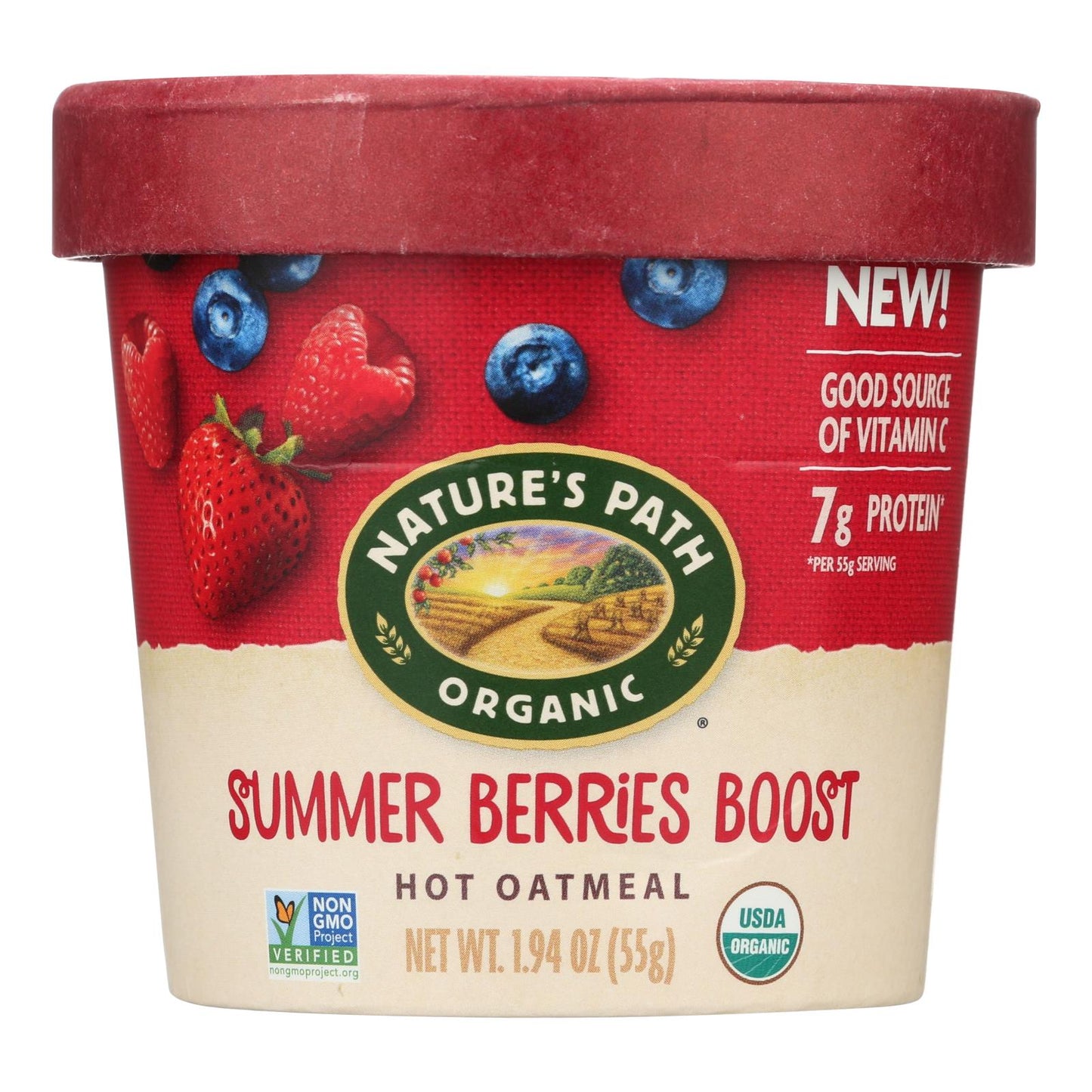 Nature's Path Organic Hot Summer Berries Boost Oatmeal, 12-Pack (1.94 Oz Each)