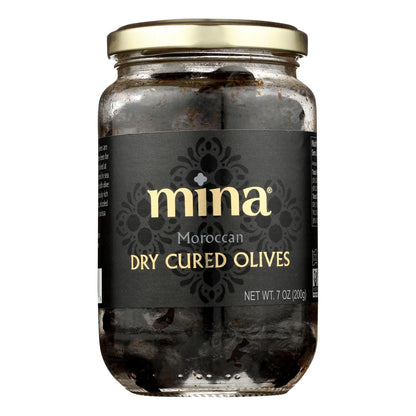 Mina Black Dry-Cured Olives, 7 oz (Case of 6)