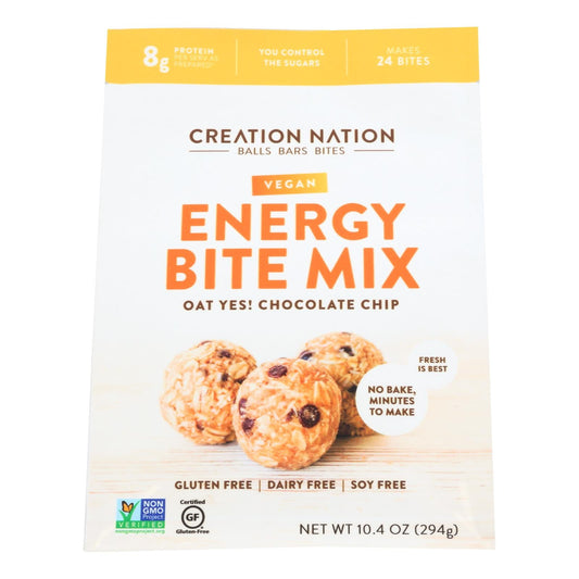 Creation Nation Oaty-es! Chocolate Chip Vegan Energy Bite Mix for Quick Snacks (Pack of 6 - 10.4 Oz.)