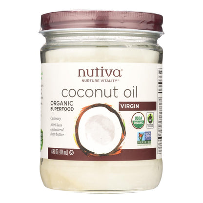 Nutiva Organic Superfood Virgin Unrefined Coconut Oil, 14 Oz (Pack of 6)
