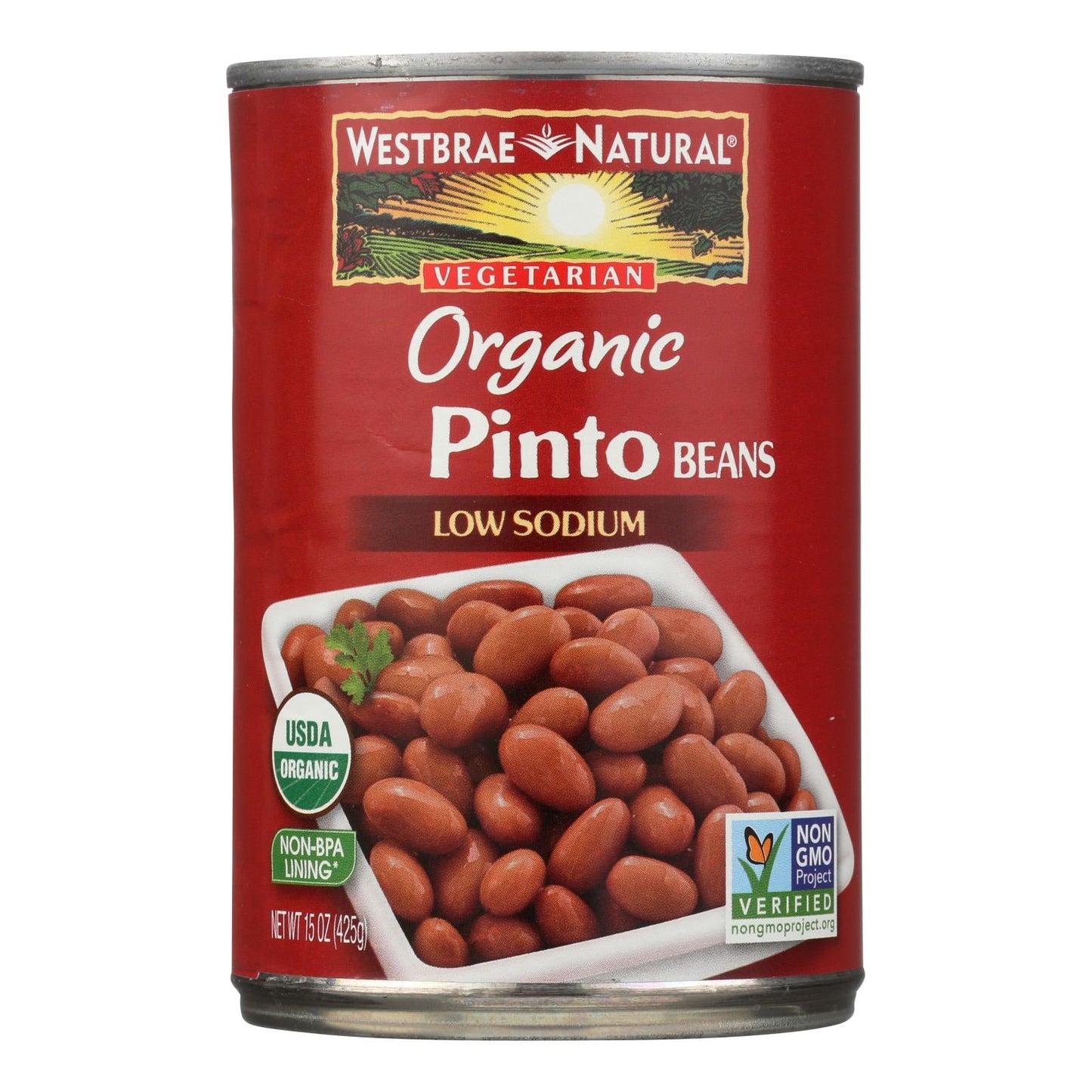 Westbrae Organic Pinto Beans, Case of 12, 15 Oz. Each
