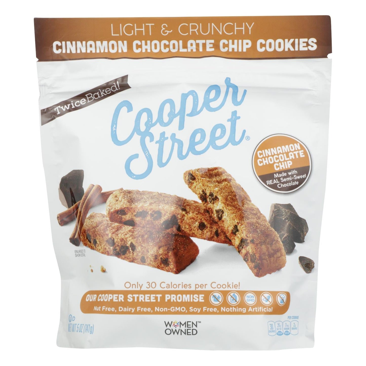 Cooper Street Cookies Cinnamon Chocolate Chip, Pack of 6, 5 Oz Each