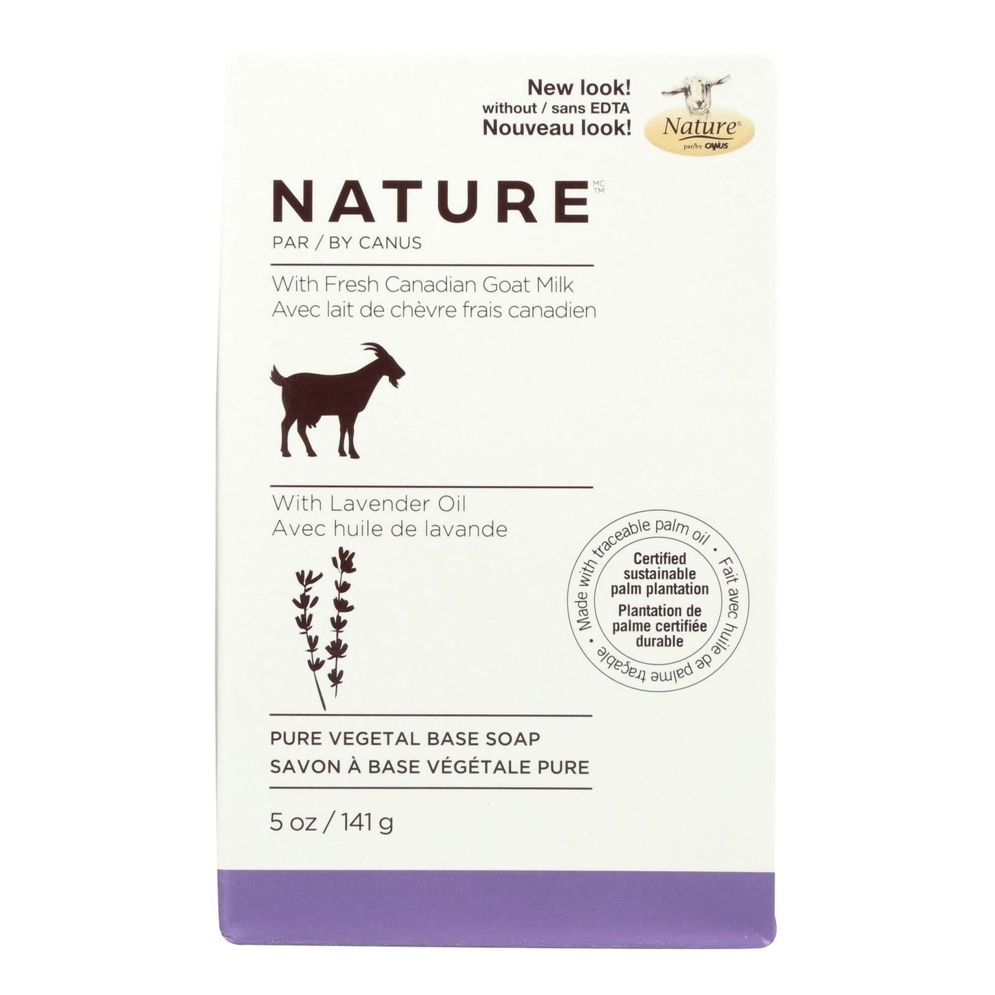 Nature By Canus Goats Milk Lavender Oil Bar Soap 5 Oz.