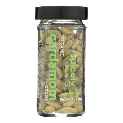 Spicely Organics Certified Organic Whole Cardamom Pods, 1.2 Oz. Pack of 3
