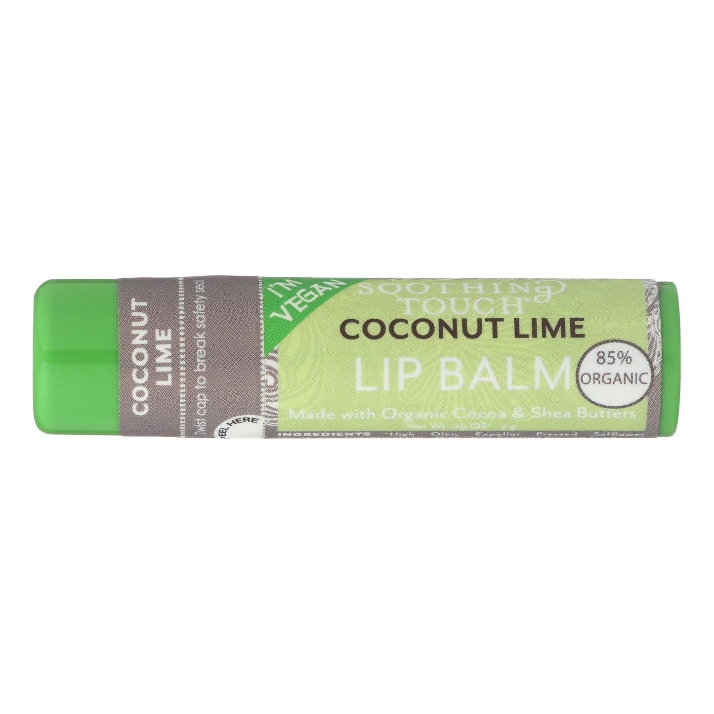 Organic Coconut Lime Lip Balm by Soothing Touch (.25 Oz., Pack of 12)