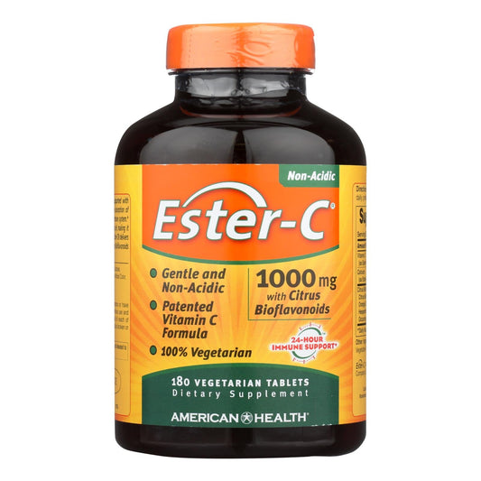 Ester-C Vitamin C with Bioflavonoids by American Health - 1000 mg - 180 Vegetarian Tablets
