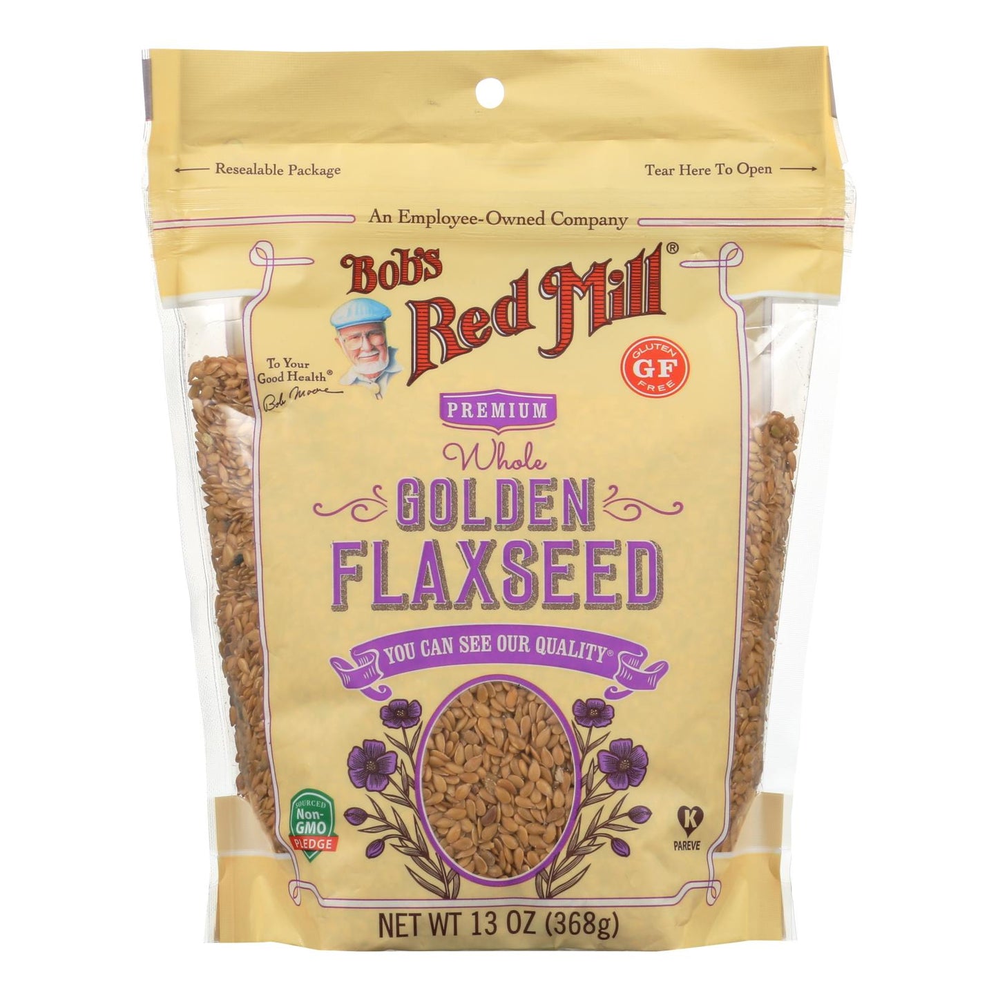 Bob's Red Mill Golden Flaxseeds, Gluten Free, Case of 4, 13 oz Each