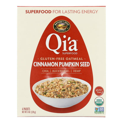 Nature's Path Organic Qi'a Superfood Hot Oatmeal: Cinnamon Pumpkin Seed, 8 Oz. (Pack of 6)