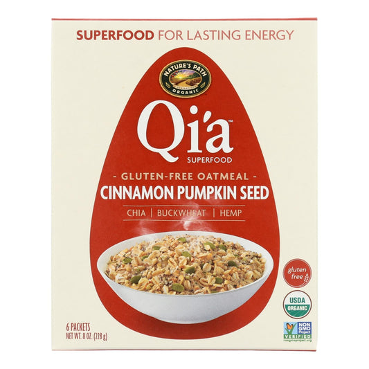 Nature's Path Organic Qi'a Superfood Hot Oatmeal: Cinnamon Pumpkin Seed, 8 Oz. (Pack of 6)
