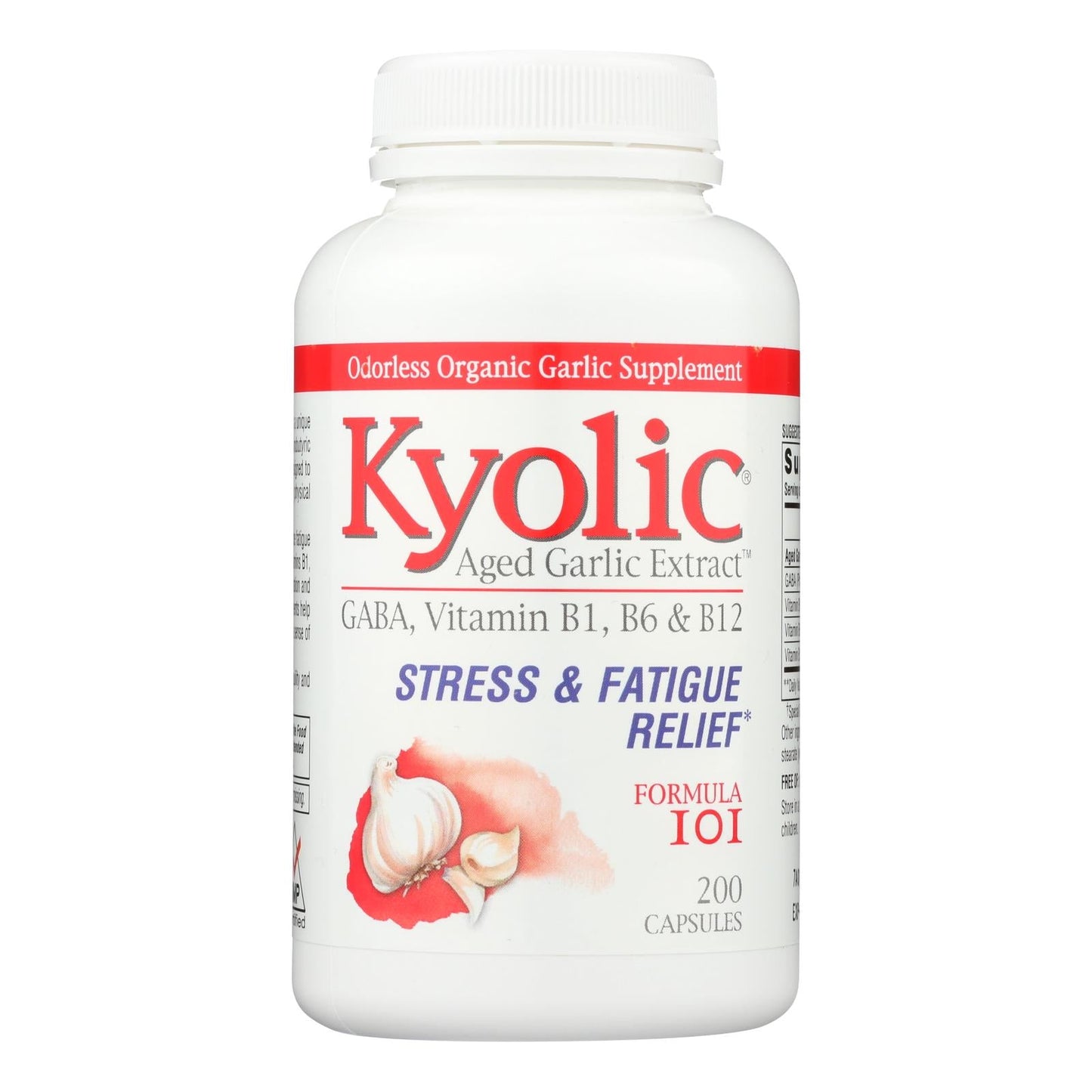 Kyolic Aged Garlic Extract, Formula 101 Stress & Fatigue Relief, 200 Tablets