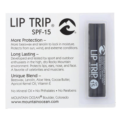 Mountain Ocean SPF15 Lip Trip Lip Balm, 0.165 Oz. (Pack of 12)