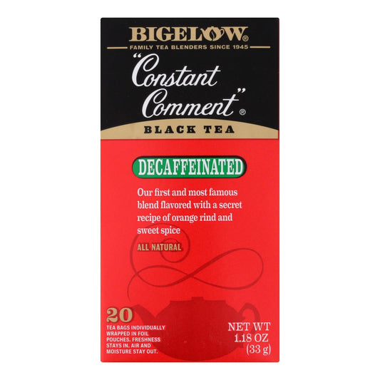 Bigelow Constant Comment Decaf Black Tea, Case of 6 (20 Bags Each)