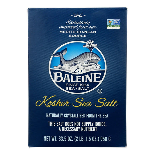 La Baleine Kosher Sea Salt (Pack of 9 - 33.5 Oz.)