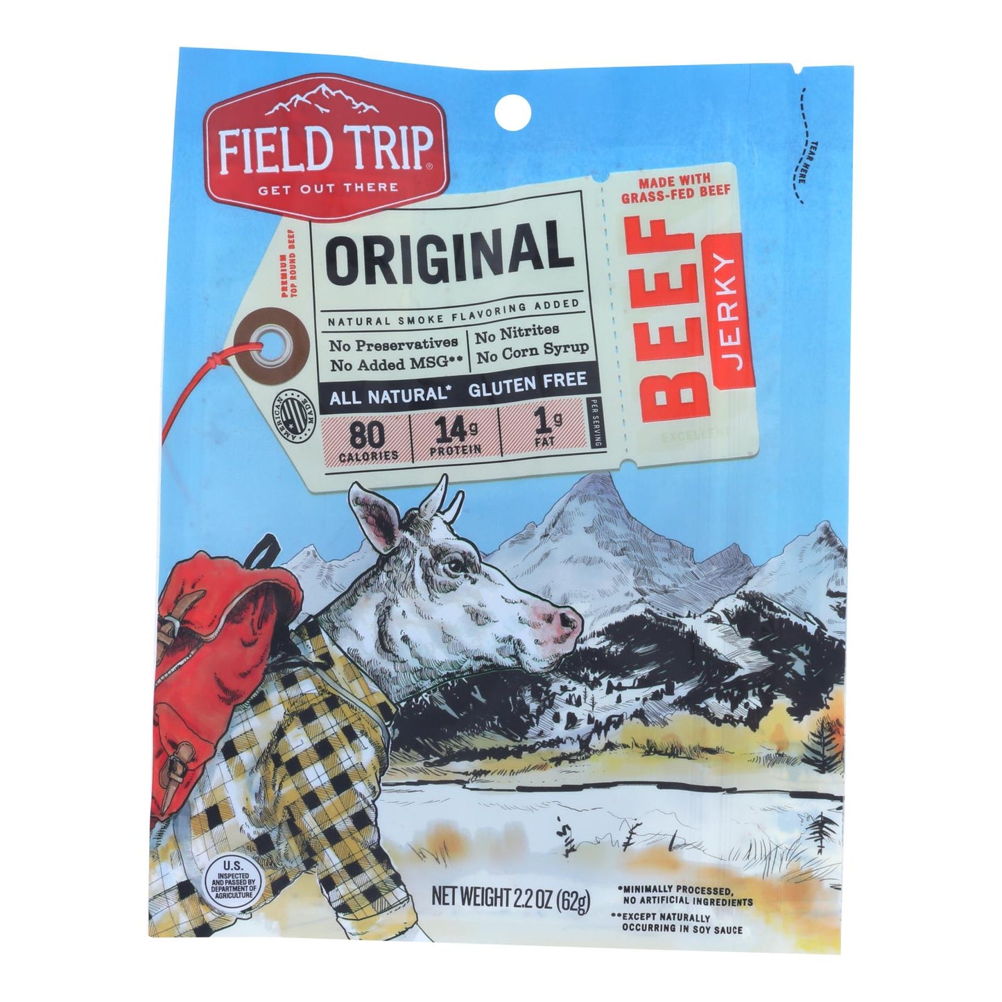 Field Trip Korean BBQ Beef Jerky, Gluten-Free, 2.2 oz, Pack of 9