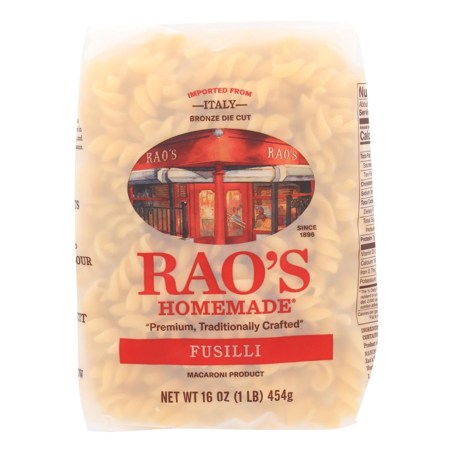 Rao's Fusilli Pasta, 16 Oz., Pack of 6