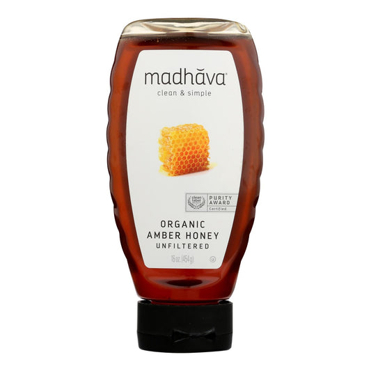 Madhava Organic Amber Squeezy Honey 6-Pack, 16 Oz.