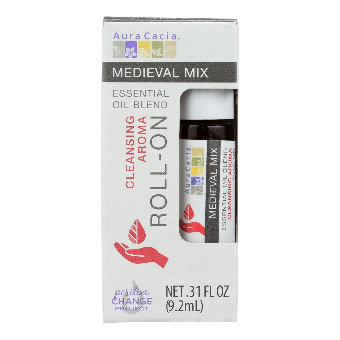 Aura Cacia Roll-On Essential Oil, Medieval Blend, 0.31 fl. oz., Pack of 4