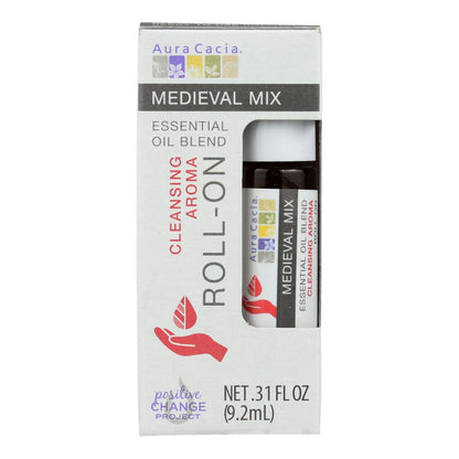 Aura Cacia Roll-On Essential Oil, Medieval Blend, 0.31 fl. oz., Pack of 4