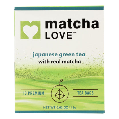 Matcha Love Traditional Green Tea Bags, Organic Japanese Matcha, 10 Bags per Box, Pack of 6