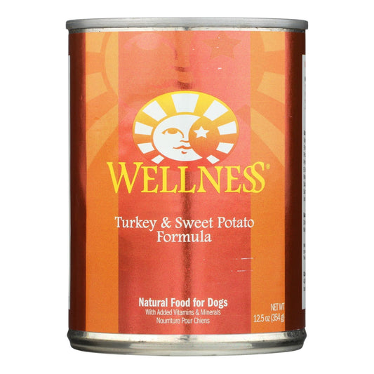 Wellness Pet Products Dog Food - Turkey and Sweet Potato Recipe (Pack of 12) - 12.5 Oz.