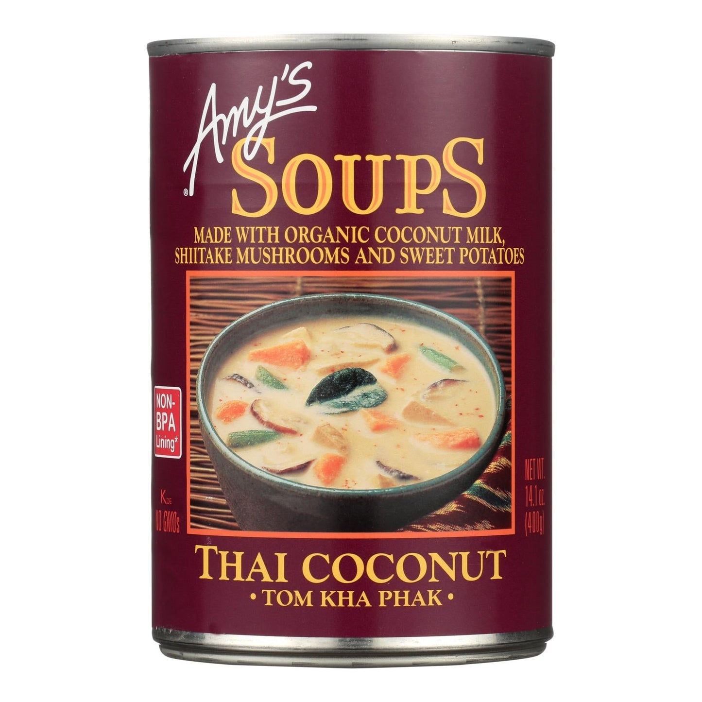 Amy's Organic Tom Kha Phak Thai Coconut Soup (Pack of 12) - 14.1 Oz.
