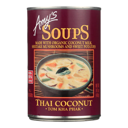 Amy's Organic Tom Kha Phak Thai Coconut Soup (Pack of 12) - 14.1 Oz.