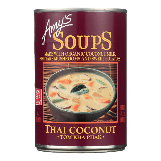 Amy's Organic Tom Kha Phak Thai Coconut Soup (Pack of 12) - 14.1 Oz.