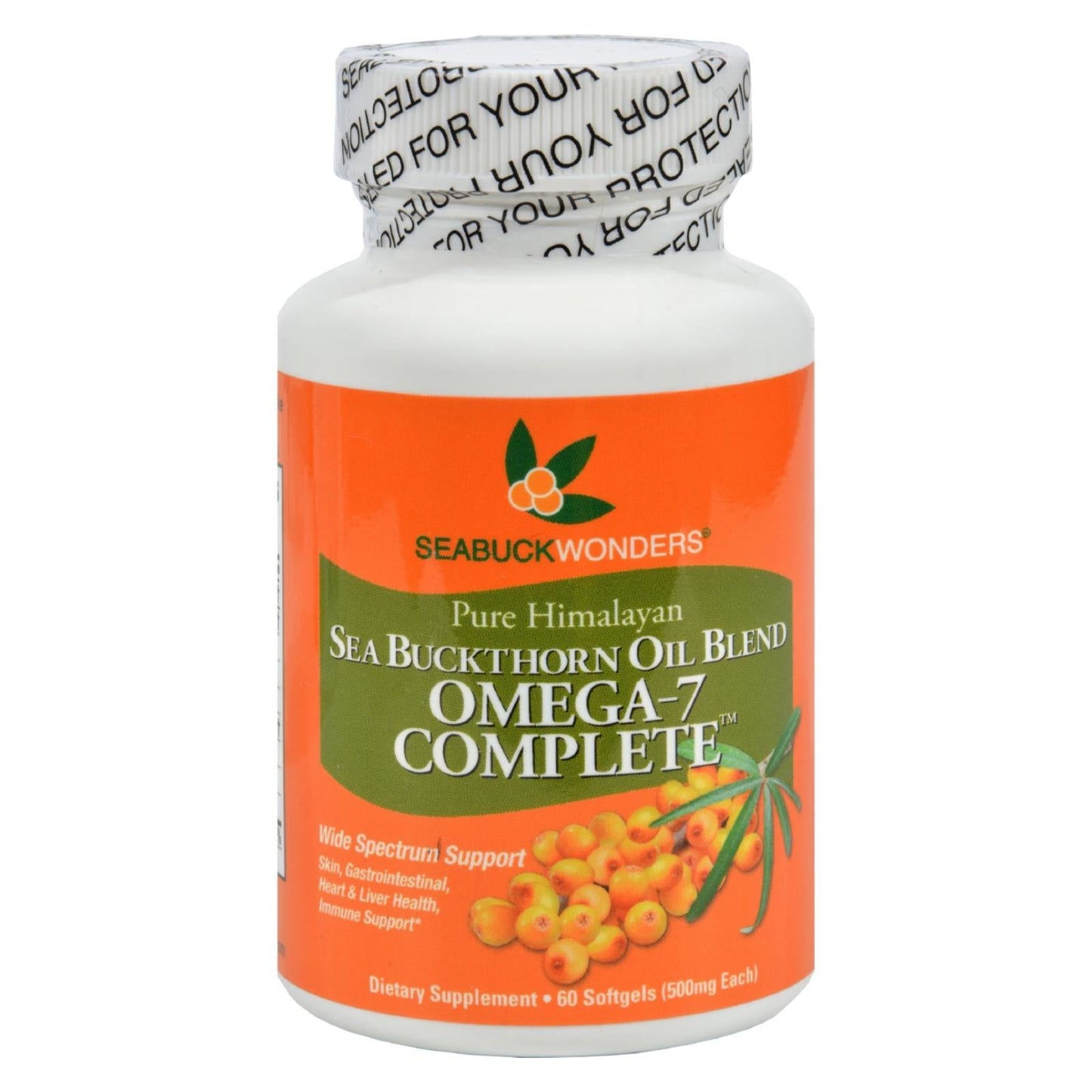 Seabuck Wonders Premium Omega 7 Sea Buckthorn Oil Softgels (500mg per serving, 60 Softgels)
