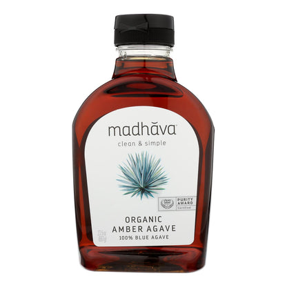 Madhava Organic Agave Nectar, Amber, 23.5 oz., Pack of 6