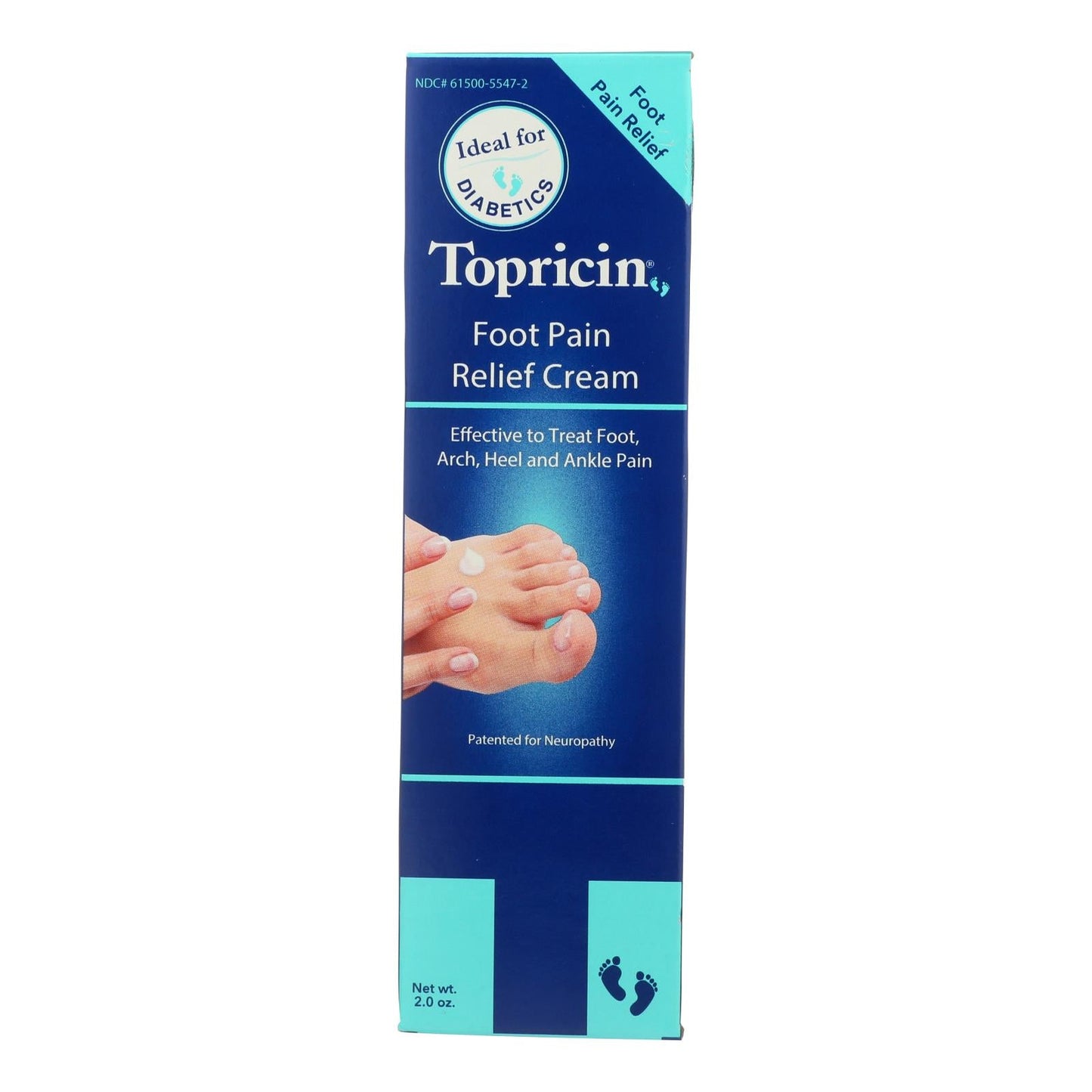 Topricin Foot Therapy - Anti-Fungal Cream for Athletes Foot - 2 Oz