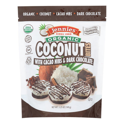 JENNIE'S Organic Cacao Chocolate Coconut Bites (Pack of 6 - 5.25 Oz.)