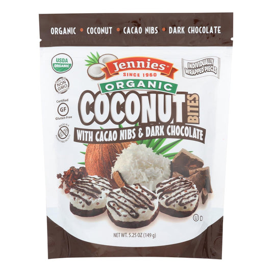 JENNIE'S Organic Cacao Chocolate Coconut Bites (Pack of 6 - 5.25 Oz.)