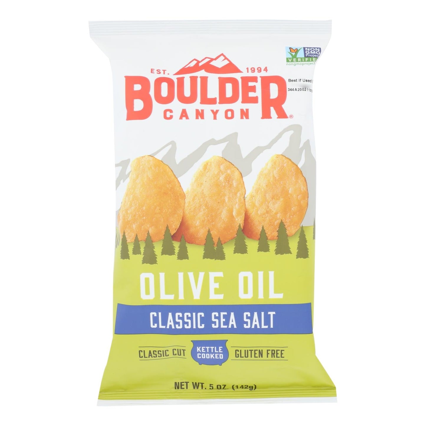 Boulder Canyon Organic Kettle Chips Olive Oil 5 Oz (Pack of 12)