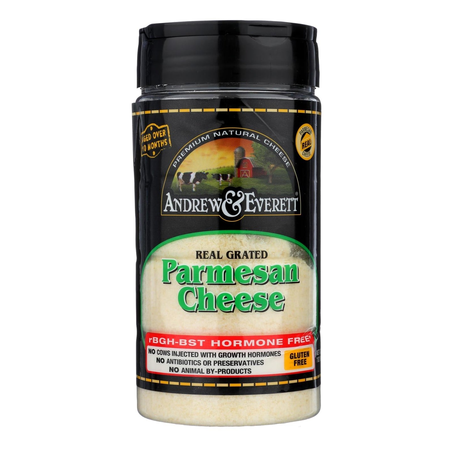 Andrew and Everett Premium Grated Parmesan Cheese, (Pack of 6, 7 oz Each)