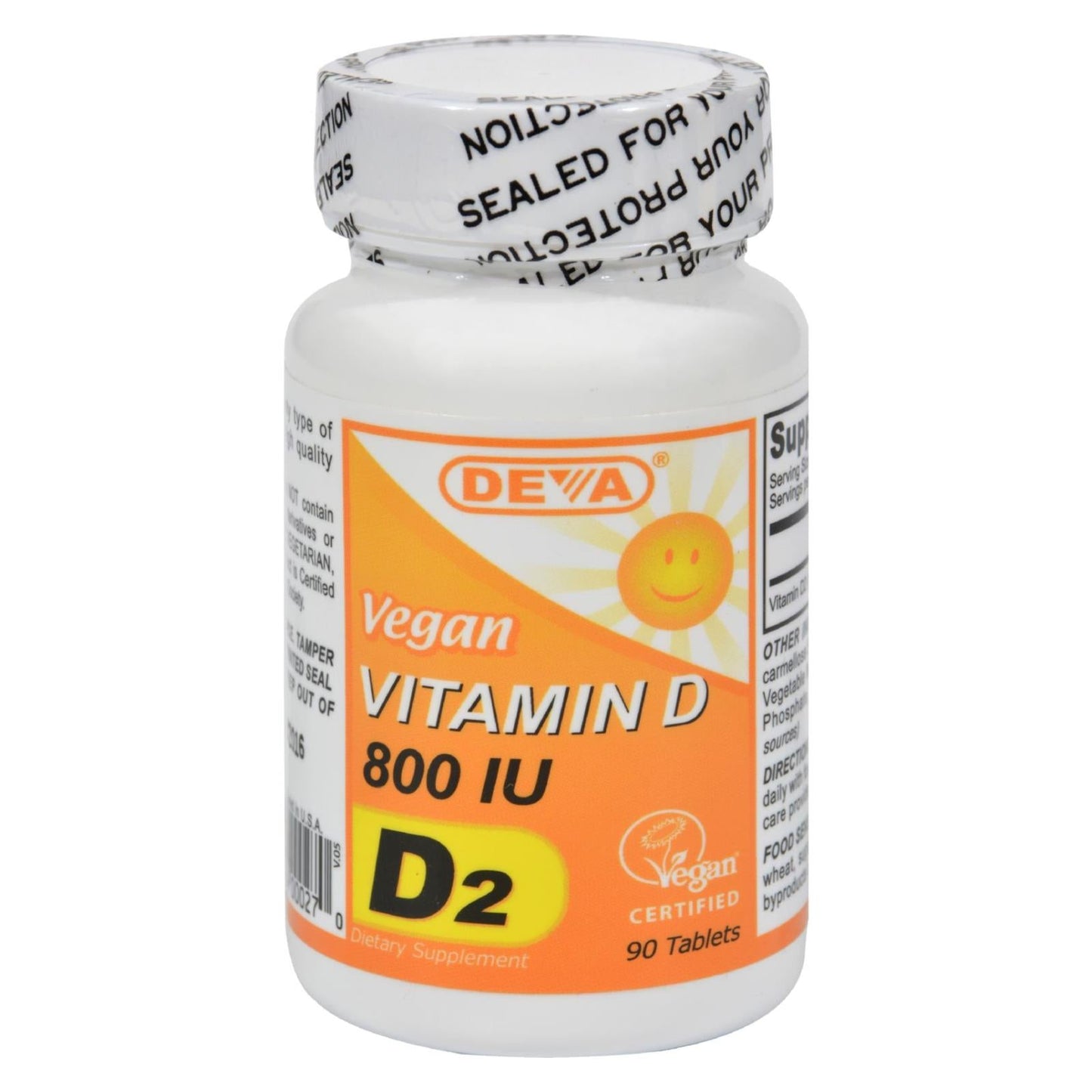 Deva Vegan Vitamin D2 - 800 IU (90 Tablets)