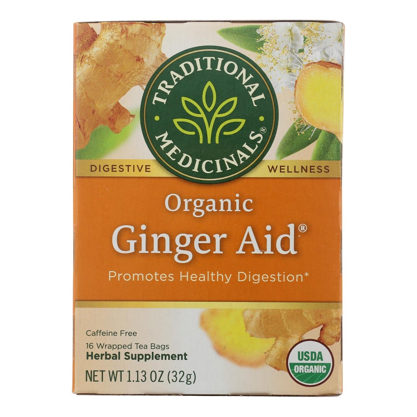 Traditional Medicinals Organic Ginger Aid Herbal Tea, 16 Tea Bags (Pack of 6)