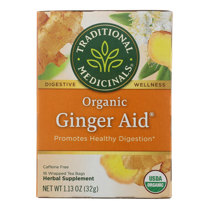 Traditional Medicinals Organic Ginger Aid Herbal Tea, 16 Tea Bags (Pack of 6)
