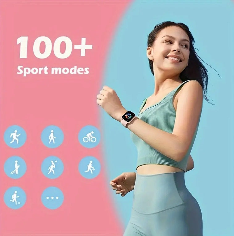Square Smartwatch Women BT Call Heart Rate Sport Mode Fitness Tracker Waterproof Smart Watch Men For IOS Android