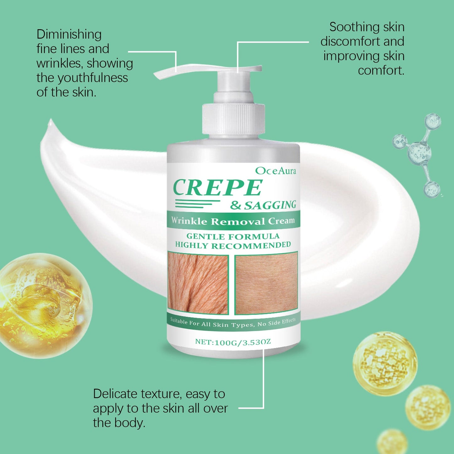 OceAura Firming Body Care Cream, Elastic Skin Firming, Hydrating And Moisturizing Body Nourishing Care