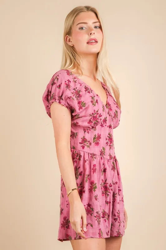 VERY J Floral Printed Ruffle Romper