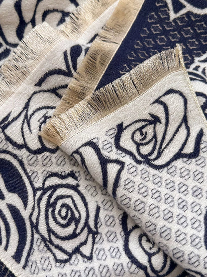Rose Pattern Warm Scarf