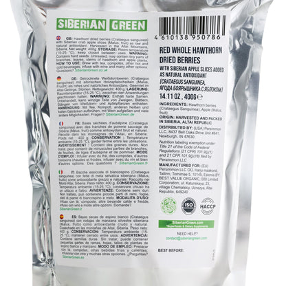 Premium Wild-Harvested Dried Red Hawthorn Berries with Apple Slices. 100% Natural & Nutrient Rich, 400g