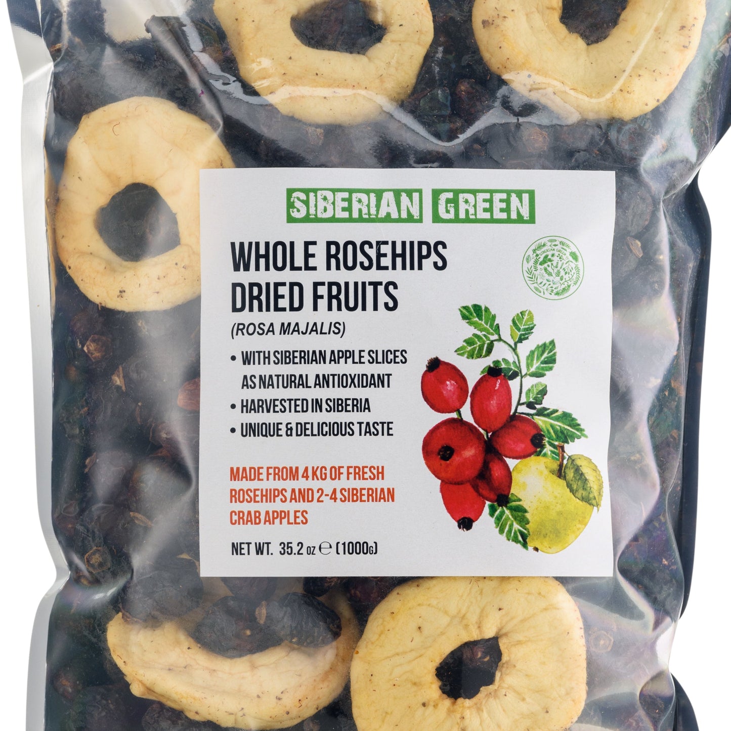 Antioxidant-Rich Superfood: Premium Dried Rose Hips with Apple Slices