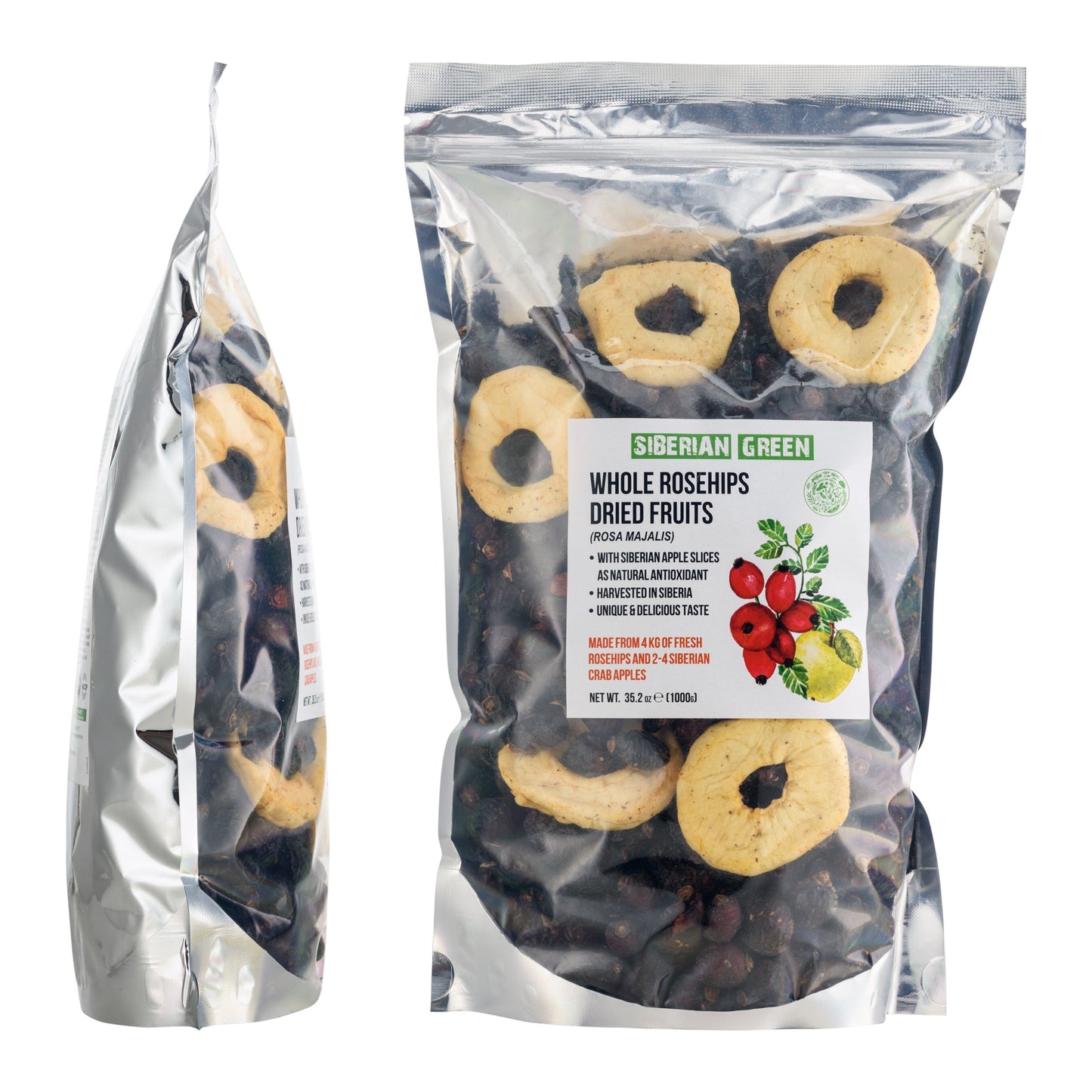 Antioxidant-Rich Superfood: Premium Dried Rose Hips with Apple Slices