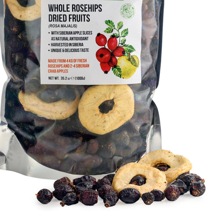 Antioxidant-Rich Superfood: Premium Dried Rose Hips with Apple Slices