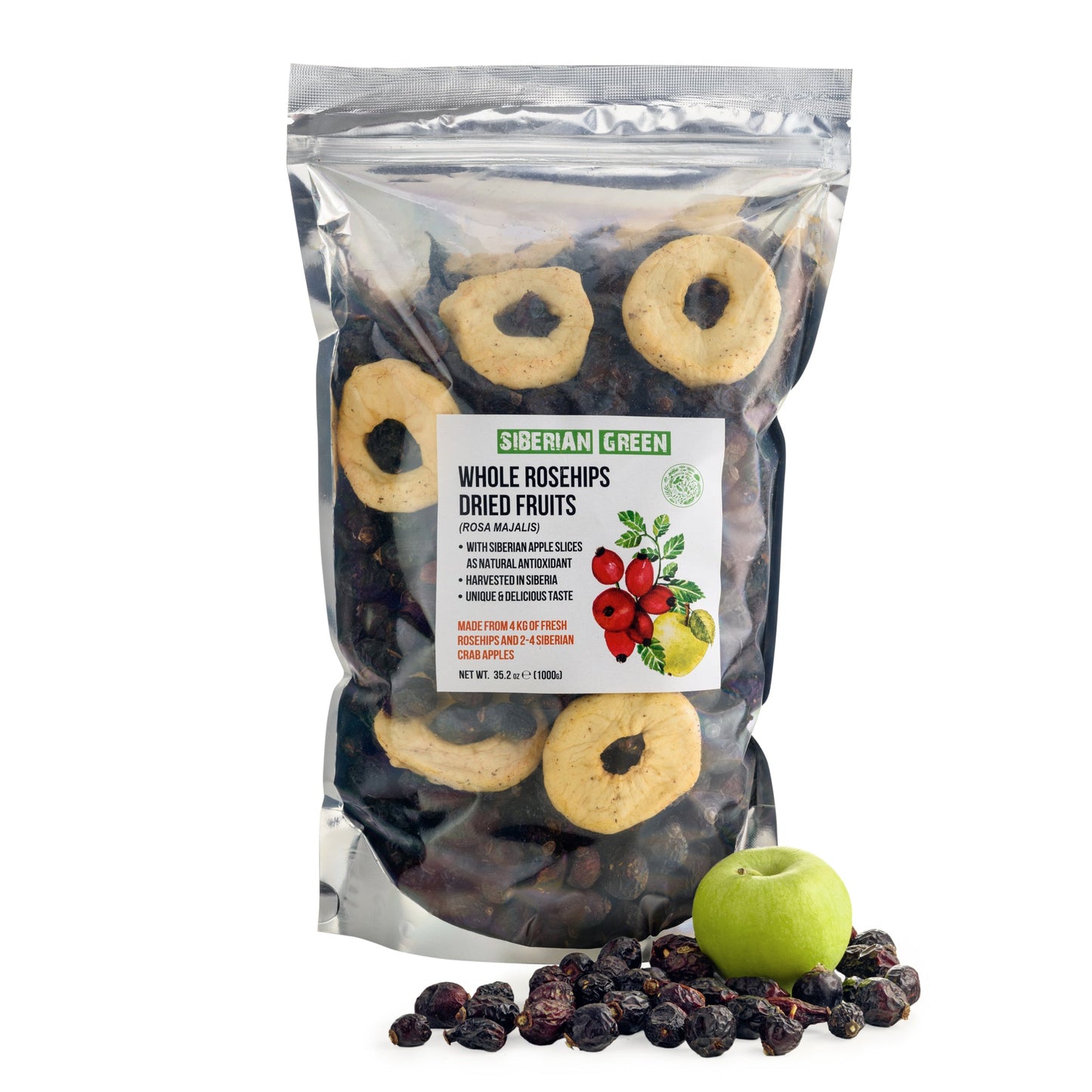 Antioxidant-Rich Superfood: Premium Dried Rose Hips with Apple Slices
