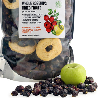 Antioxidant-Rich Superfood: Premium Dried Rose Hips with Apple Slices