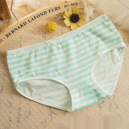 Striped Navy Style Bow Cute Women's Panties