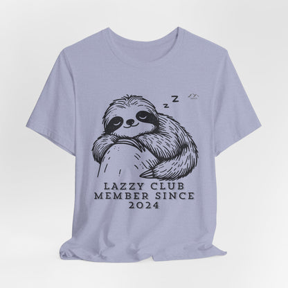 TS-093ML-24 Unisex Cute Lazy club Sloth T Shirt Slow And Steady Art